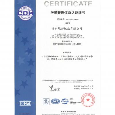 Environmental management system certification